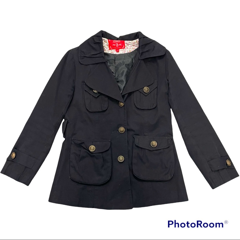 M2M Women’s Vintage Black Button Down Pea Coat Size Small
